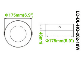 18W DL-HQ-202-18W LED Panel light Round Diameter 175mm Height 46mm PVC Acrylic Cover Cabinet LED LED Light